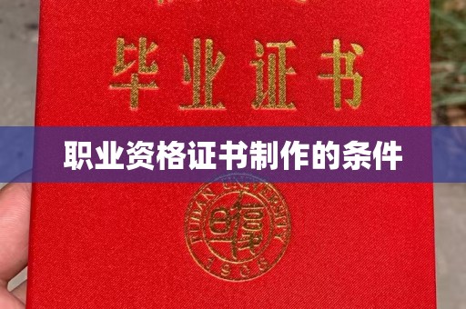 王益职业资格证书制作的条件