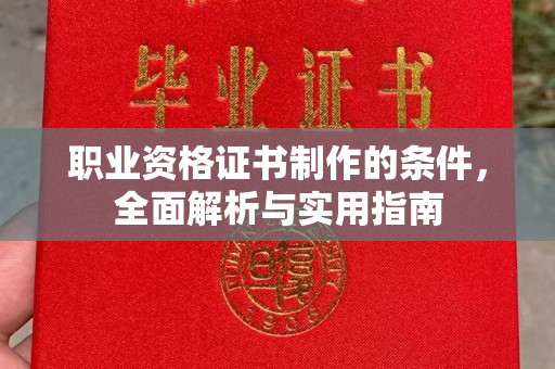 王益职业资格证书制作的条件，全面解析与实用指南